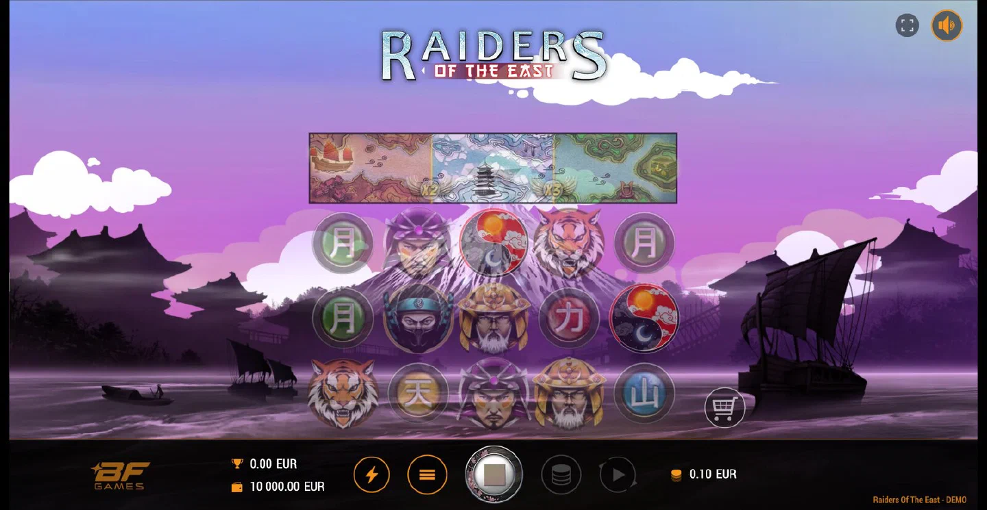 The Raiders of the East base game running in the free demo